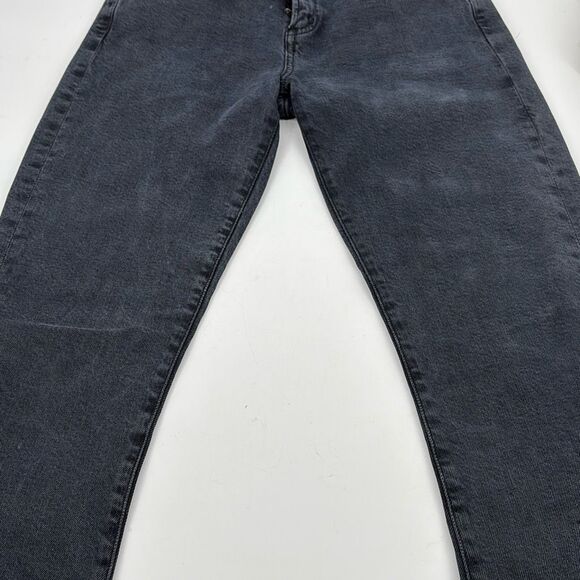 AGOLDE Toni Mid Rise Straight Leg Raw Hem Jeans in Black Feral Wash Size 26 - Picture 7 of 15